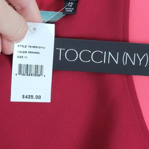 NWT Toccin NYC Cranberry Swirl Sheath, Sz 12 - Picture 3 of 7